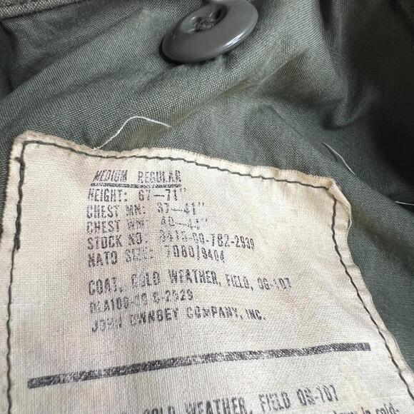 Vintage US Army M-65 Field Jacket w/ Liner Medium Regular OG-107 80s - Picture 7 of 15